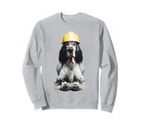 Equipaggio di operai edili con cappello rigido giallo per cane setter inglese Felpa