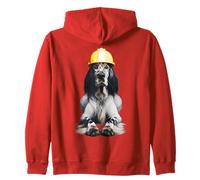 Equipaggio di operai edili con cappello rigido giallo per cane setter inglese Felpa con Cappuccio