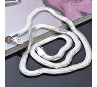 Equirider 925 Sterling Silver 16/18/20/22/24 Pollici 6mm Piatto Collana a Catena del Serpente per Le Donne Uomo Gioielli da Sposa