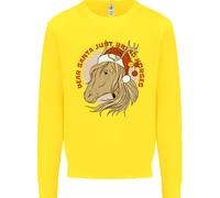 Equitazione Caro Babbo Natale Divertente Cavallo Natale Bambini Felpa Maglione