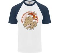 Equitazione Caro Babbo Natale Divertente Maglietta Baseball S/S Uomo Di Natale
