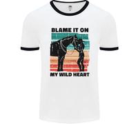 Equitazione Cavallo Riding My Wild Heart Uomo Ringer T-Shirt