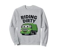Equitazione Dirty Garbage Recycling Trash Truck Bambini Ragazzi Bambino Felpa