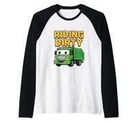 Equitazione Dirty Garbage Recycling Trash Truck Bambini Ragazzi Bambino Maglia con Maniche Raglan
