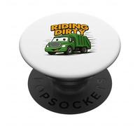 Equitazione Dirty Garbage Recycling Trash Truck Bambini Ragazzi Bambino PopSockets PopGrip Adesivo