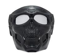 Equitazione, protezione per il viso, antipolvere, antivento, maschera per la protezione degli occhi, maschera tattica, per Halloween, caccia, CS, gioco di guerra, cosplay (lenti trasparenti)