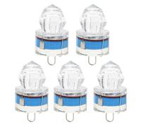 equlup 5 Pezzi Luce da Pesca a LED Luci Subacquee a Goccia Profonda Impermeabile a Forma di Diamante LED Luce con Esca per Pesca Subacquea con Apertura Automatica(Blu)