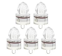 equlup 5 Pezzi Luce da Pesca a LED Luci Subacquee a Goccia Profonda Impermeabile a Forma di Diamante LED Luce con Esca per Pesca Subacquea con Apertura Automatica(Bianco)