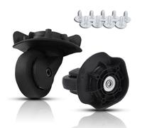 equlup Caster per valigie, 1 coppia A65 Cappenti girevoli per bagagli in plastica Mute Suitcase Ruota girevole Rimpianto nero Ruota a 360 gradi Parte girevole per l'uso universale