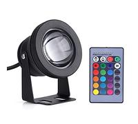 equlup Faretto LED 12V, Telecomando con Luce LED RGB Luci Paesaggistiche Che Cambiano Colore a Prova di Rugiada Impermeabili Per Yacht Marini(Guscio nero)