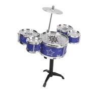 equlup Kit drum jazz per bambini, Mini Kids Drum Set Family Education Family Hand Eye Coordination Mini Desktop Small Novelty Toy per Girls Boys Kidergarten (blue)