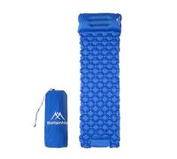 equlup Matro permanenti all'aperto, materasso di terra a prova di umidità da 50 mm materasso per inflazione con borsa per il campeggio in zaino in spalla da trekking (Blu)