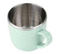 equlup Mughe in acciaio inossidabile, 220 ml di acque di acqua Tumbler da viaggio isolato grano da 8 cm/3,1 pollici da caffè per succo di calibro per il campeggio all'aperto (Verde nordico)
