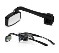 Equlup Occhiali Retrovisori per Bici, Mini Casco Retrovisore ABS, Specchio da Guida Regolabile Multiangolo Universale per Bicicletta