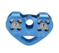 equlup Pulley, doppia arrampicata, 30 KN, universale, in lega di alluminio, per esterni, per sollevamento rocce (blu)