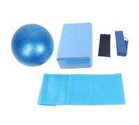 equlup Set di Attrezzature da Yoga, 5 Pezzi/Set di Blocco Yoga Cinghia di allungamento del Asciugamano in Lattice Loop Kit Starter di Fitness a Sfera per attività di Allenamento