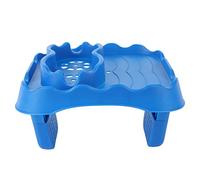equlup Vassoio per tavolino per Vasca idromassaggio, tavolino per Vasca da Bagno con Fori di Scarico Portabicchieri per Piscina Regolabile Antiscivolo per Piscine Spa (Blu)