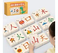 Eqvexd Carte Cinesi Caratteri Kanji Flash Card Parole visive Apprendimento Flashcard Cinese Mandarino Pinyin Geroglifico Ictus Cinese Principianti Stage(1-250 pictographs)