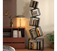 Eqvexd Libreria Etagere,Scaffale Esclusivo Alto 5 Livelli da 72",Librerie Moderne e Geometriche Scaffale in Metallo Fresco,Scaffale ad Angolo per Camera da Letto,Soggiorno,Ufficio Domestico