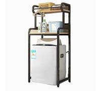 Eqvexd Sopra il ripiano della lavatrice, portalavatrice salvaspazio for bagno, multifunzione, regolabile, facile da montare, con asta for appendere(2 partitions (pulsator))