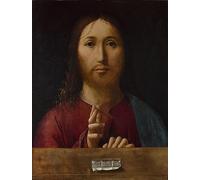 EQVRDCUW Pittura a Olio Classica Immagini Moderni Poster Stampe Bendición de Cristo de Antonello Da Messina per la Decorazione Domestica 60x90cm