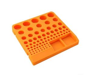 ER - Contenitore per pinze per utensili CNC, 60 scomparti per ER25/ER32, impilabile, in robusto materiale PP, arancione, per una corretta conservazione secondo gli standard 5S (pinza a 80 fori)