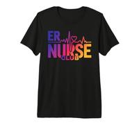 ER Nurse Club Battito Cardiaco ECG Pronto Soccorso RN Maglietta Premium