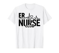 ER Nurse Club ECG Battito Cardiaco Pronto Soccorso Maglietta