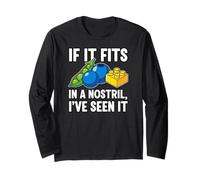 ER Nurse Humor If It Fits in A Nostril Maglia a Manica