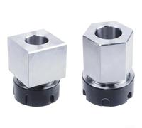 ER - Set di mandrini per tornio CNC, 2 blocchi quadrati ed esagonali, in acciaio 40Cr per serraggio per serie ER-25, ER-32, ER-40 (2 pezzi ER40)