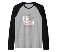 ER Tech - Stetoscopio Medico con Battito Cardiaco Maglia con Maniche Raglan