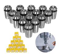Er11 - Set di pinze a molla di precisione, 15 pezzi, per incisione, fresatura e tornio CNC, include misure da 1 a 7 mm, 1/8, 1/4