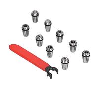 ER16 Spring Collet Chuck Set High Speed Steel 10Pcs Kit with Wrench for CNC Engraving Machine Milling Lathe Boring Reaming Tapping Grinding