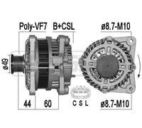 ERA Alternatore Generatore 150A 14V per Nissan Qashqai + 2 I 2.0 DCI AWD 1.6