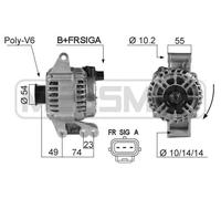 ERA Alternatore Generatore 104A 14V per Ford Ka 1.3i 1.6i 1.3 1.6
