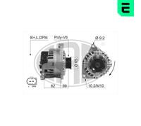 ERA Alternatore Generatore 120A 14V per Audi Allroad 2.5 Tdi Quattro 2.7 T