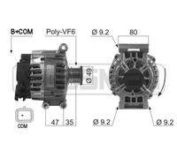 ERA Alternatore Generatore 120A 14V Per Peugeot 207 CC 1.6 16V 1.4