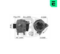 ERA Alternatore Generatore 120A 14V per VW Polo 1.4 Tdi 1.2 2.8 VR6