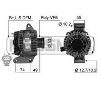 ERA Alternatore Generatore 124A 14V per Ford Mondeo III Familiare 2.0 16V 1.8