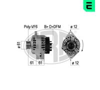 ERA Alternatore Generatore 130A 14V per Opel Zafira B 1.9 CDTI 1.6