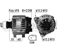 ERA Alternatore Generatore 150A 14V Per Ford Fiesta VI 1.6 TDCi 1.5 2.0