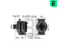 ERA Alternatore Generatore 150A 14V per Land Rover Defender Station Wagon 2.4