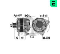 ERA Alternatore Generatore 150A 14V per Nissan Qashqai+2 I 2.0 dCi AWD 2.5