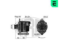 ERA Alternatore Generatore 80A 14V per Fiat Ducato Pritsche/Telaio 2.8