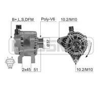 ERA Alternatore Generatore 80A 14V Per Ford Fiesta V 1.4 TDCi 210360A