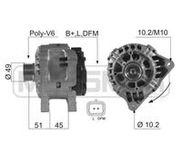 ERA Alternatore Generatore 90A 14V per Citroën Scatola Berlingo 1.4i 1.9 D 70