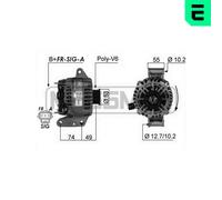 ERA Alternatore Generatore 90A 14V Per Ford Mondeo III Turnier 2.0 TDCi 1.8