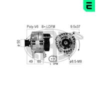 ERA Alternatore Generatore 90A 14V per VW Golf IV 1.4 16V 1.2 12V