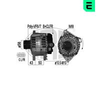 ERA Dinamo Alternatore 110A 14V per Hyundai i30 Coupe 1.6 GDi