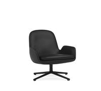 Era Poltrona Bassa Girevole Alluminio Nero/Pelle Nero 41599